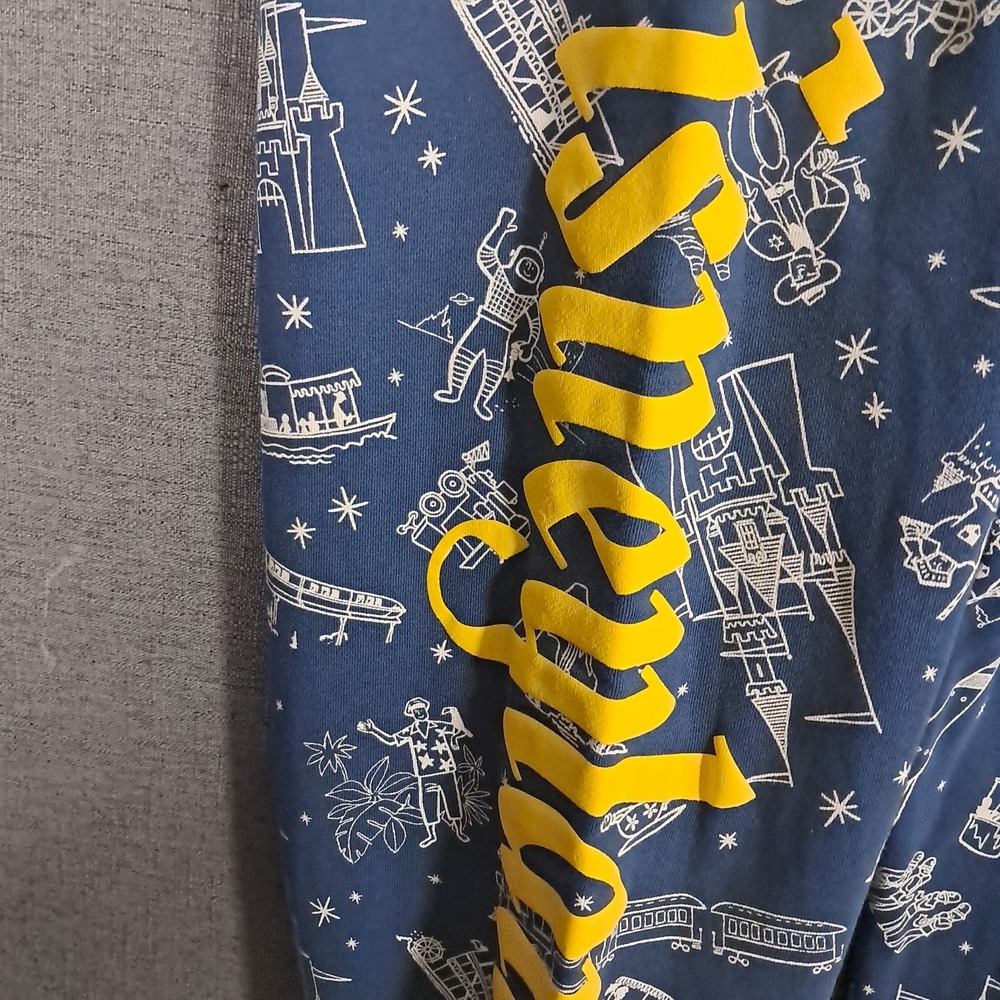 Disney 100 Era Sweatpants Trousers Men's 3XL Spellout All Over Print Puff Blue - Picture 10 of 13